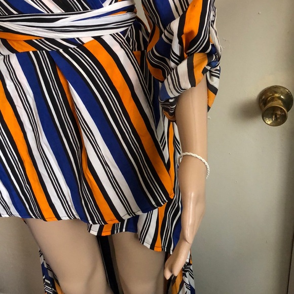 Striped Wrap Blouse 100% Polyester Brand New - Picture 6 of 8